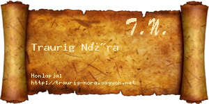Traurig Nóra névjegykártya